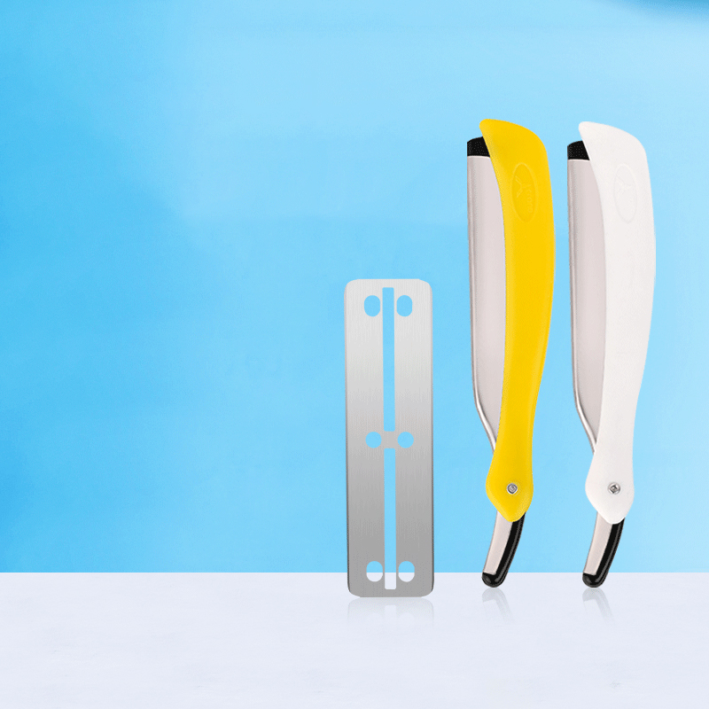 ماكينة تشذيب حواجب اللحية المحمولة القابلة للطي 77 شفرة حلاقة مستقيمة