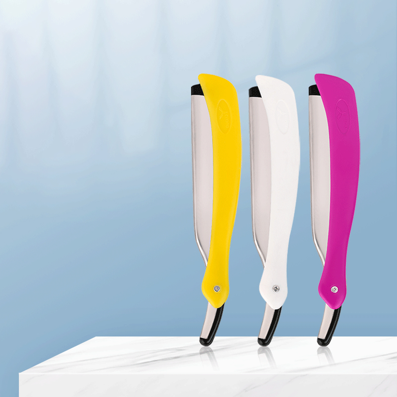 ماكينة تشذيب حواجب اللحية المحمولة القابلة للطي 77 شفرة حلاقة مستقيمة