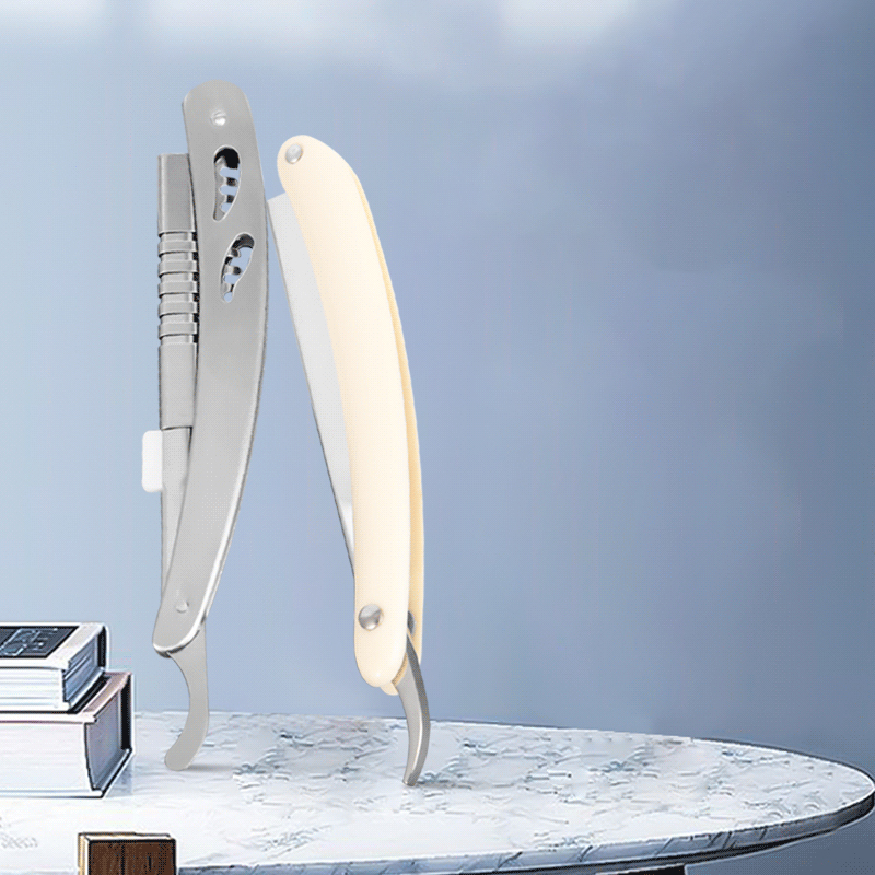 مقبض ماكينة حلاقة مستقيم مموج من الفولاذ المقاوم للصدأ