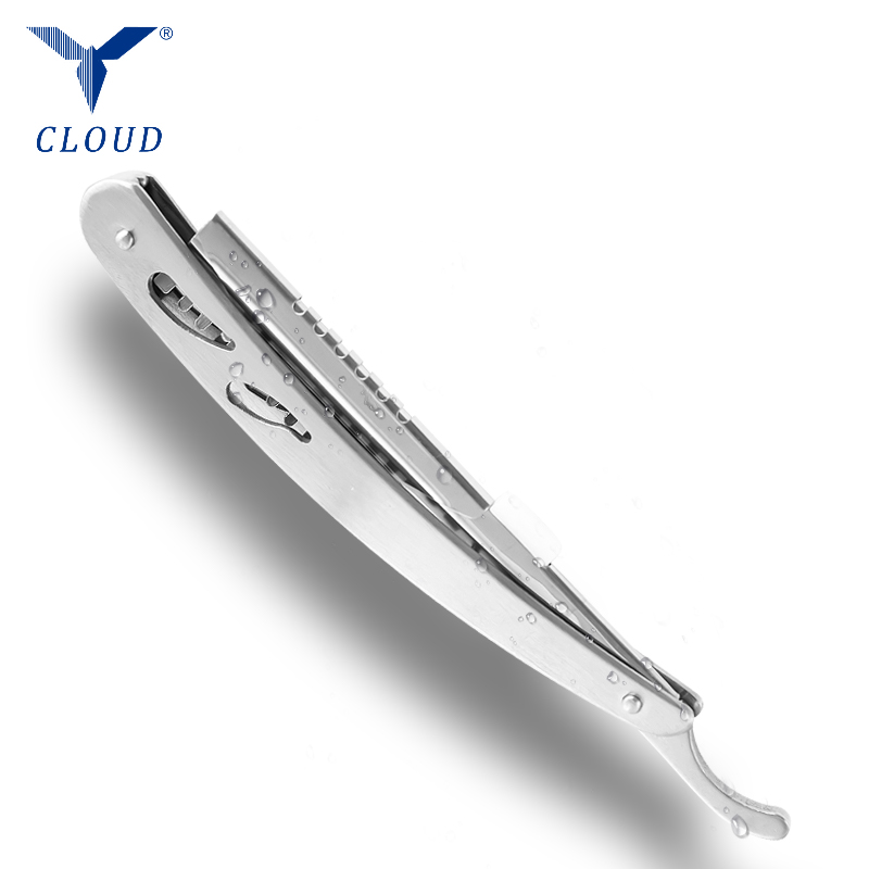 مقبض ماكينة حلاقة مستقيم مموج من الفولاذ المقاوم للصدأ